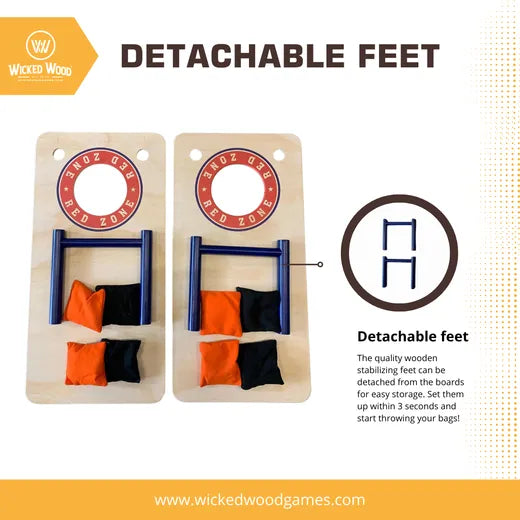 Cornhole Mini Set - Red Zone Style (60x30cm)