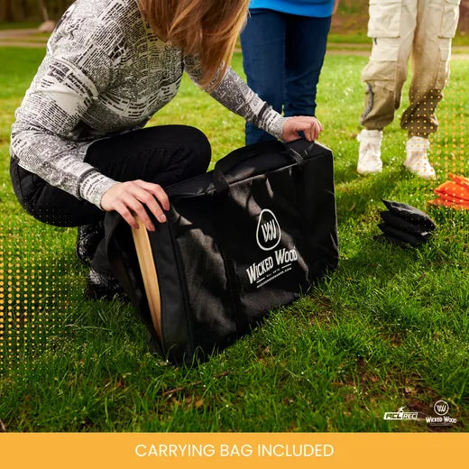 Cornhole Set Mini - Wicked Wood - 60x30cm - Incl zakjes en Draagtas