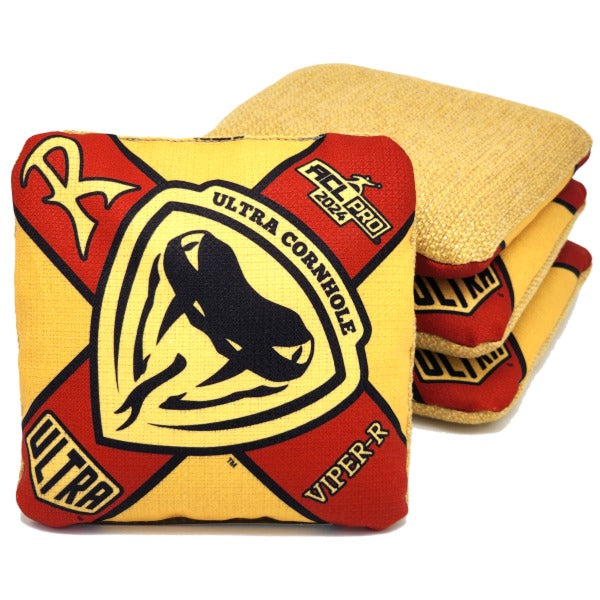 Ultra Viper 2025 - R - 1x4 Cornhole Bags Cornhole Bags Ultra Cornhole Gold & Red