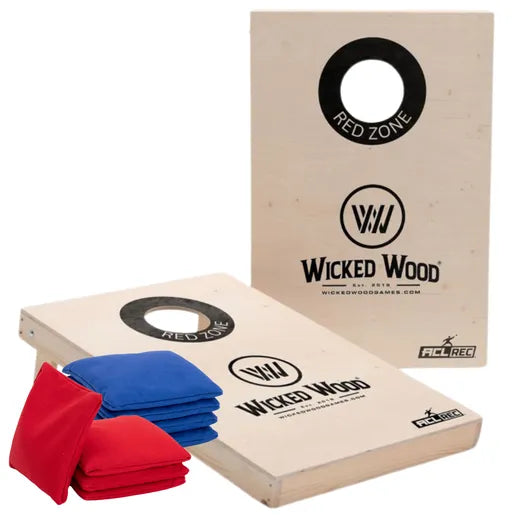 Cornhole Set - 90x60 - Black Red Zone Design