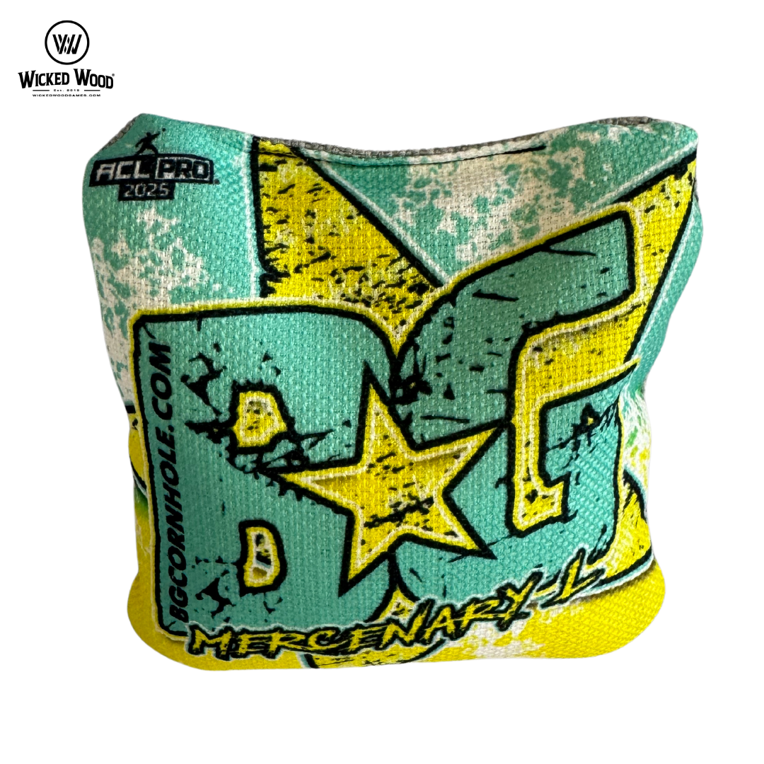 BG Mercenary - ACL Pro 2025 - 1x4 Cornhole Bags Cornhole Bags BG Cornhole Mercenary L - Green/Yellow