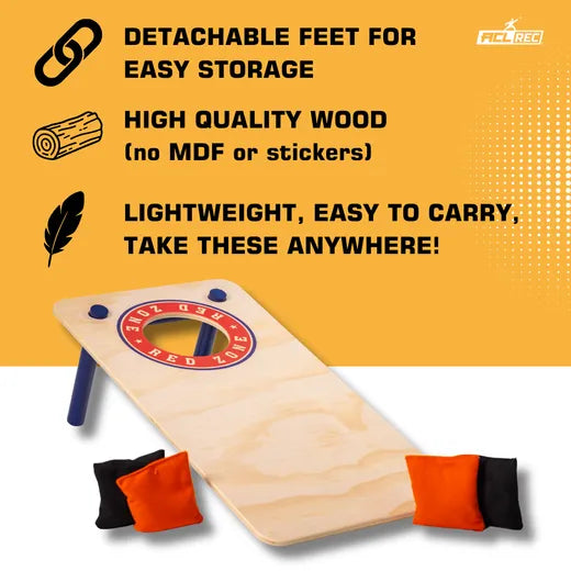 Cornhole Mini Set - Red Zone Style (60x30cm)