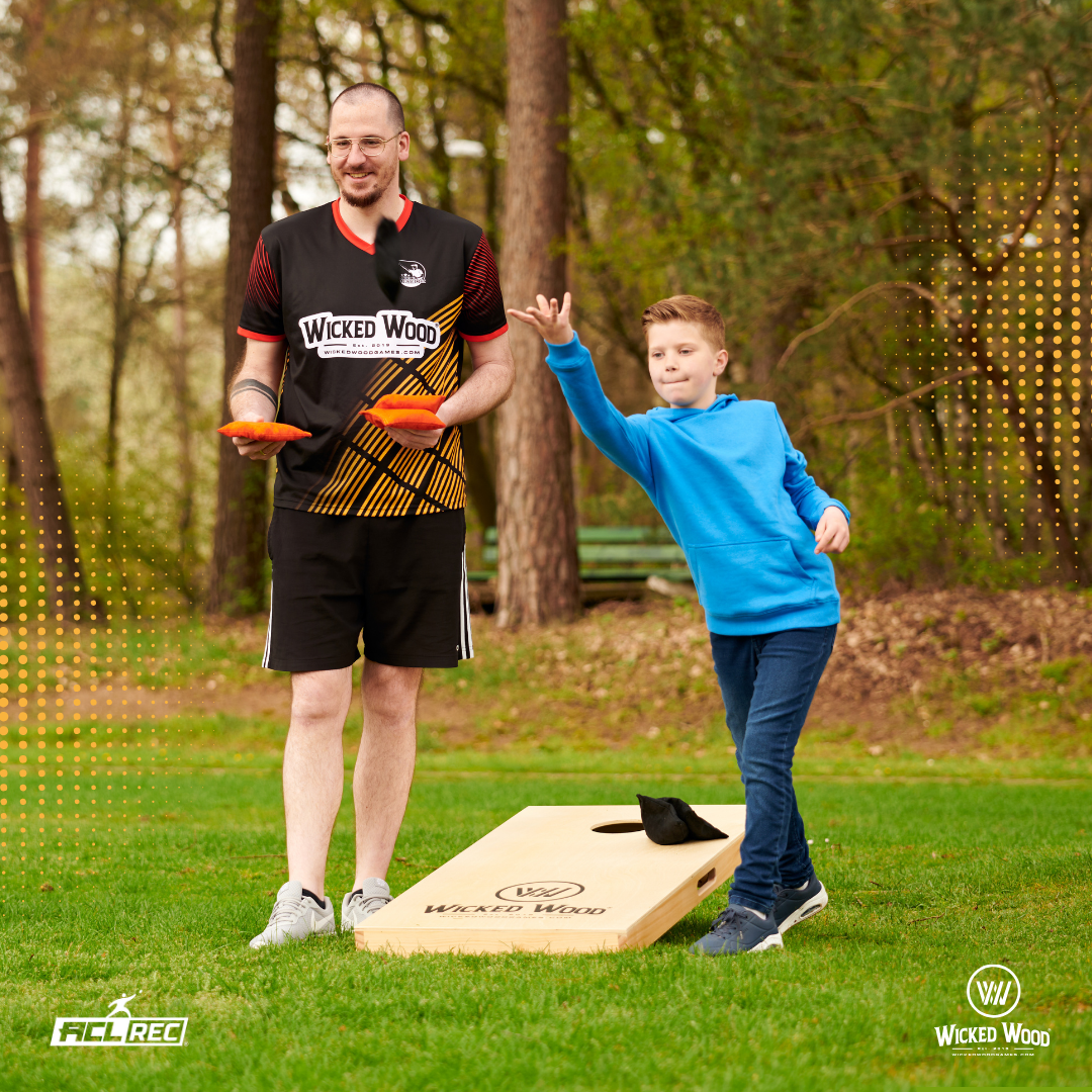 2x4 Cornhole Bags ACL REC - Granulaat vulling - Oranje/Zwart Cornhole Bags Wicked Wood Games