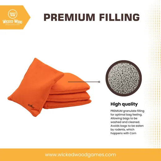 2x4 Cornhole Bags ACL REC - Granulate Filling - Orange/Black