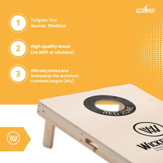 Cornhole Set - 90x60 - Black Red Zone Design