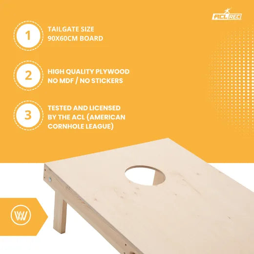 Cornhole Starting Kit - 90x60 - 1x Board / 2x4 Bags - Wicked Wood