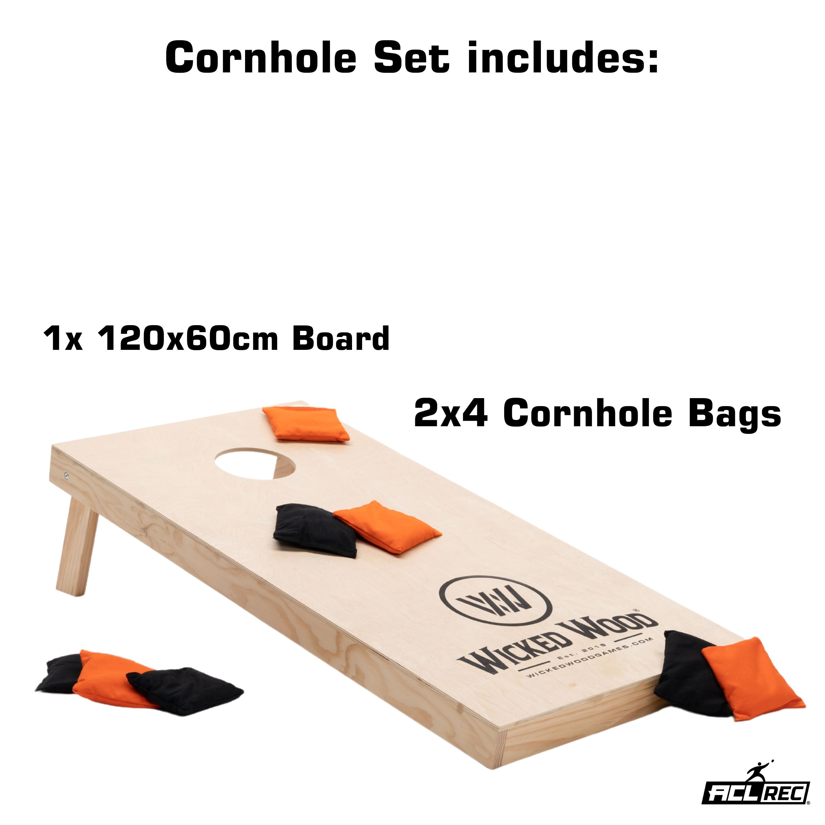 Cornhole Starting Kit - 120x60 - 1x Board / 2x4 Bags