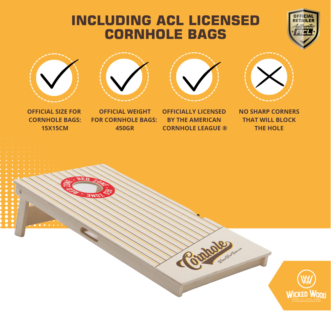 Vintage Cornhole Set - 2 Boards with 8 Bags Included