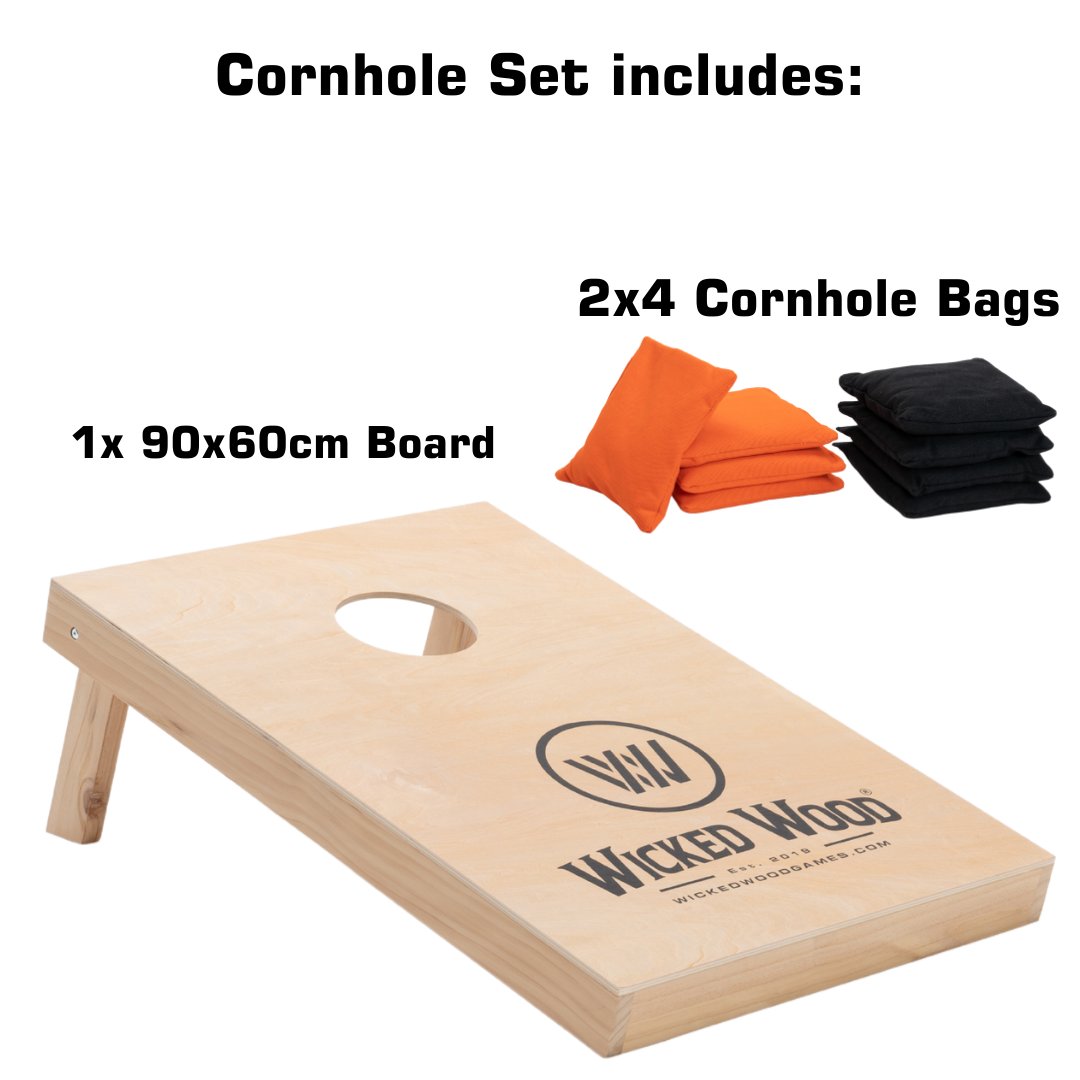 Cornhole Starting Kit - 90x60 - 1x Board / 2x4 Bags - Wicked Wood