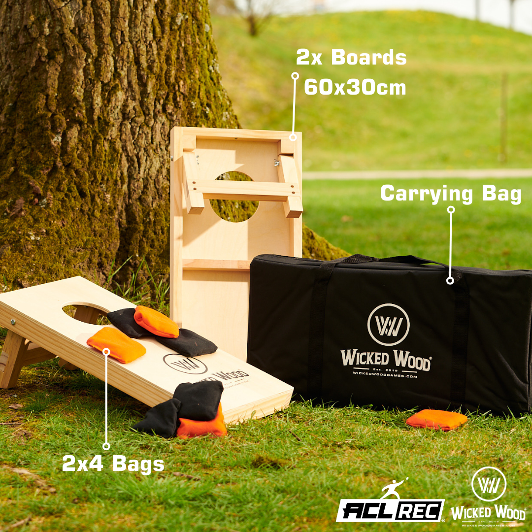 Cornhole Set Mini - Wicked Wood - 60x30cm - Incl zakjes en Draagtas - ACL REC