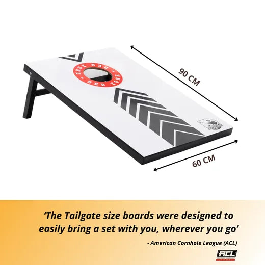 Complete Cornhole Set 90x60 - Red Zone - 2x4 Cornhole Bags - Incl Carrying Bag.