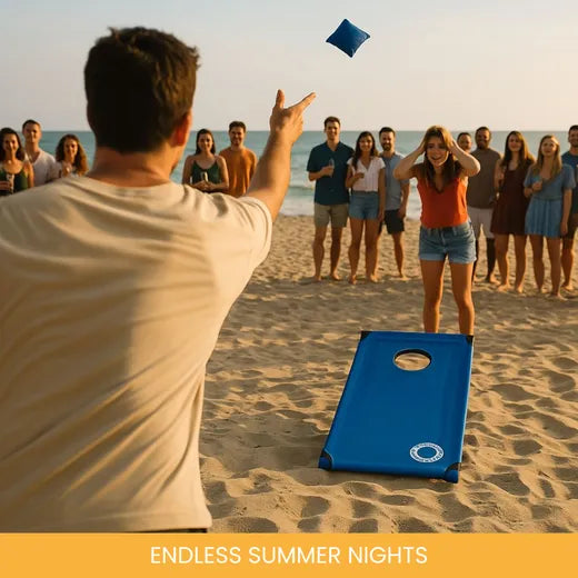 Cornhole Beach Set - 90x60cm - Red Zone - Incl 2x4 Cornhole Zakjes en Draagtas