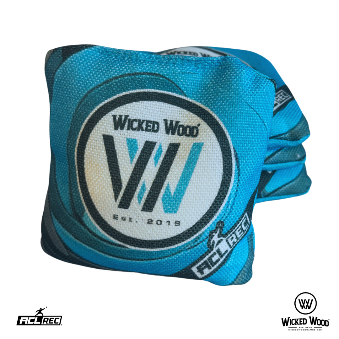 1x4 Cornhole Bags - ACL REC Premium - WW Premium Bags Cornhole Bags Wicked Wood Games REC Premium Blauw