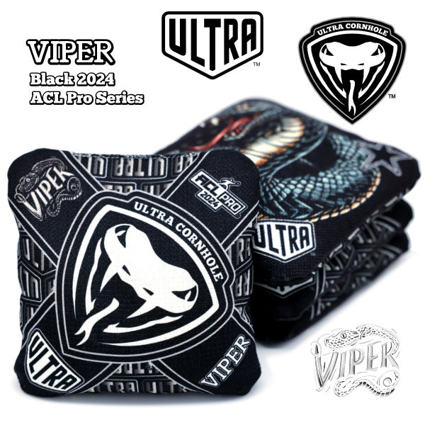 Ultra Viper Black 2024 - 1x4 Cornhole Bags