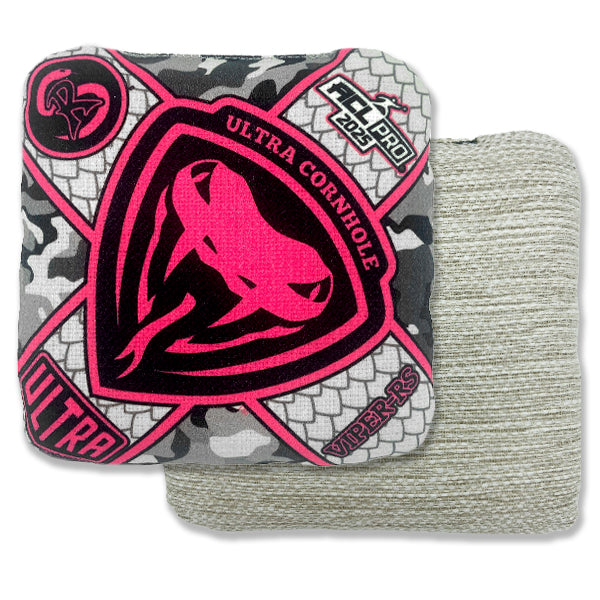 Ultra Viper 2025 - RS - 1x4 Cornhole Bags Cornhole Bags Ultra Cornhole White/Pink Camo